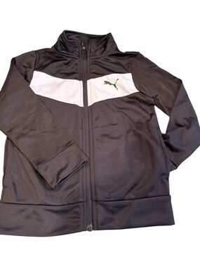 Boys Puma Track Jacket Black Full Zip Athletic Jacket